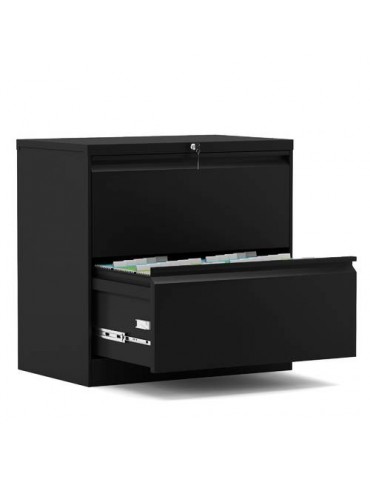 2Drawer Folding Lateral File Cabinet Black Carton Installation Required