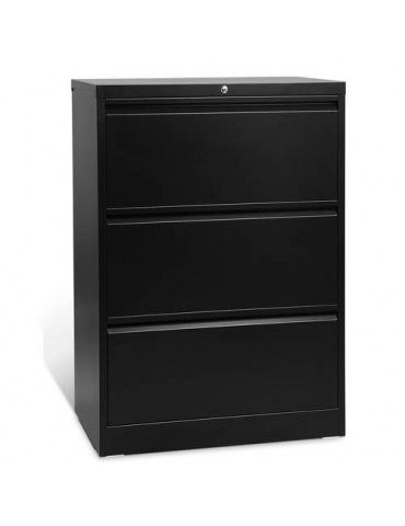 3 Drawer Folding Lateral File Cabinet Black Carton Installation Required