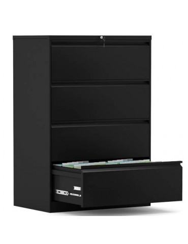 4 Drawer Folding Lateral File Cabinet Black Carton Installation Required