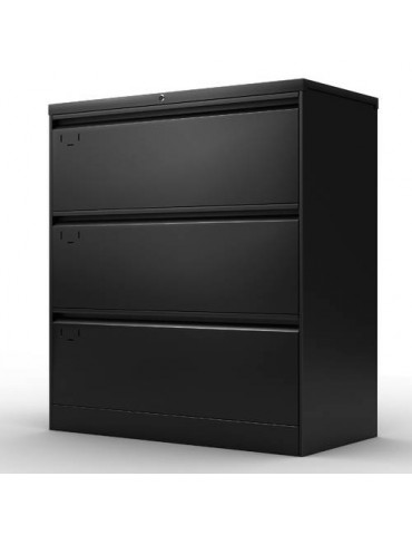 Black 3 Drawers Office File Cabinet Installation Required
