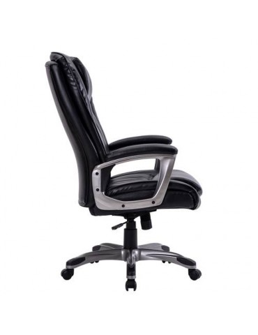 High-Back PU Leather Chair with Casters+ Swivel+ Adjustable Office Desk Chair