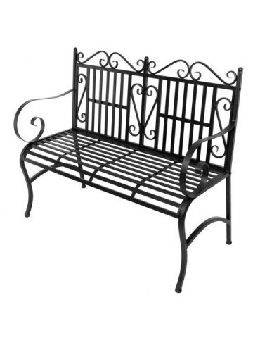 2-Seater Foldable Outdoor Patio Garden Bench Porch Chair Seat with Steel Frame Solid Construction