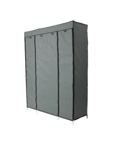 5-Layer 12-Compartment Non-woven Fabric Wardrobe Portable Closet Gray