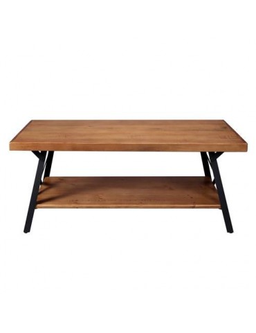 43'' Metal Legs Rustic Natural wood Coffee Table