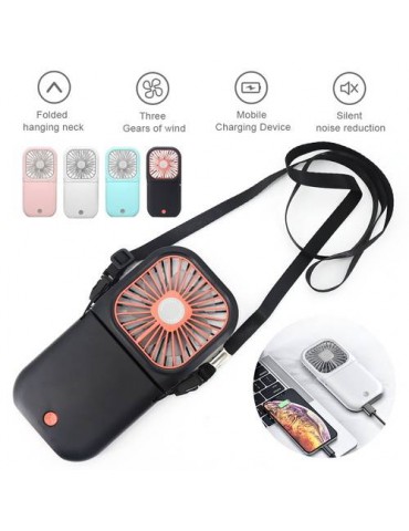 Rechargeable Power Bank Fan Lazy Sport Personal Battery Cooler Handheld 3 Speed