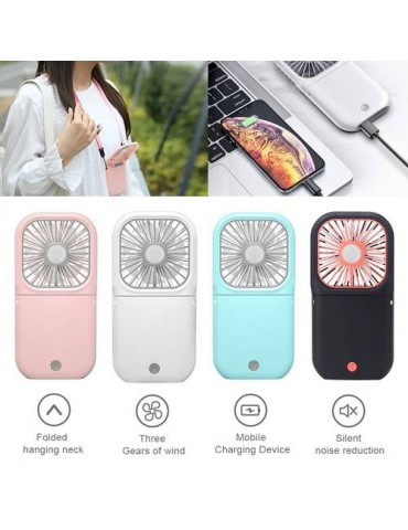 Rechargeable Power Bank Fan Lazy Sport Personal Battery Cooler Handheld 3 Speed