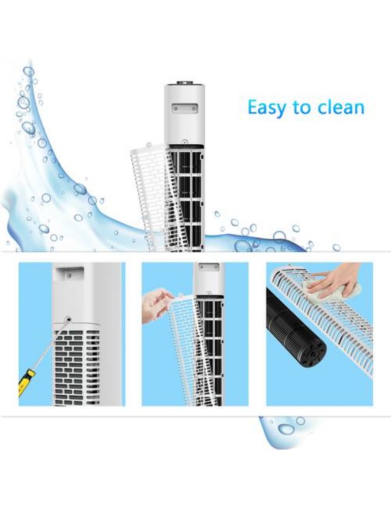 42'' 2in1 Portable Tower Fan Evaporative Air Cooler Oscillating 1.7L Water Tank