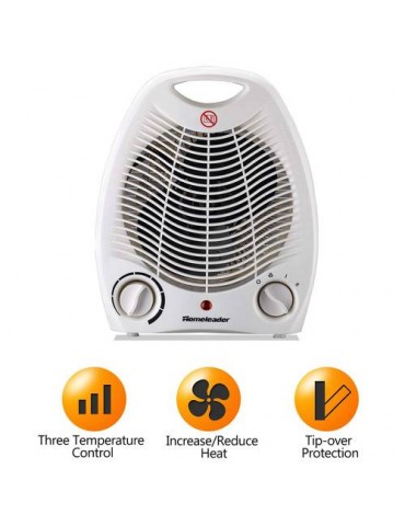 1500W Portable 2-Speed Space Heater Fan Heater with Thermostat White