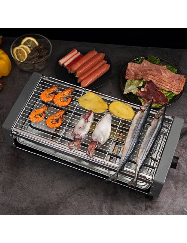 Electric Grill Outdoor and Indoor,smokeless grill with Removable Easy-to-Clean Nonstick Plate, Extra-Large Drip Tray, Stainless
