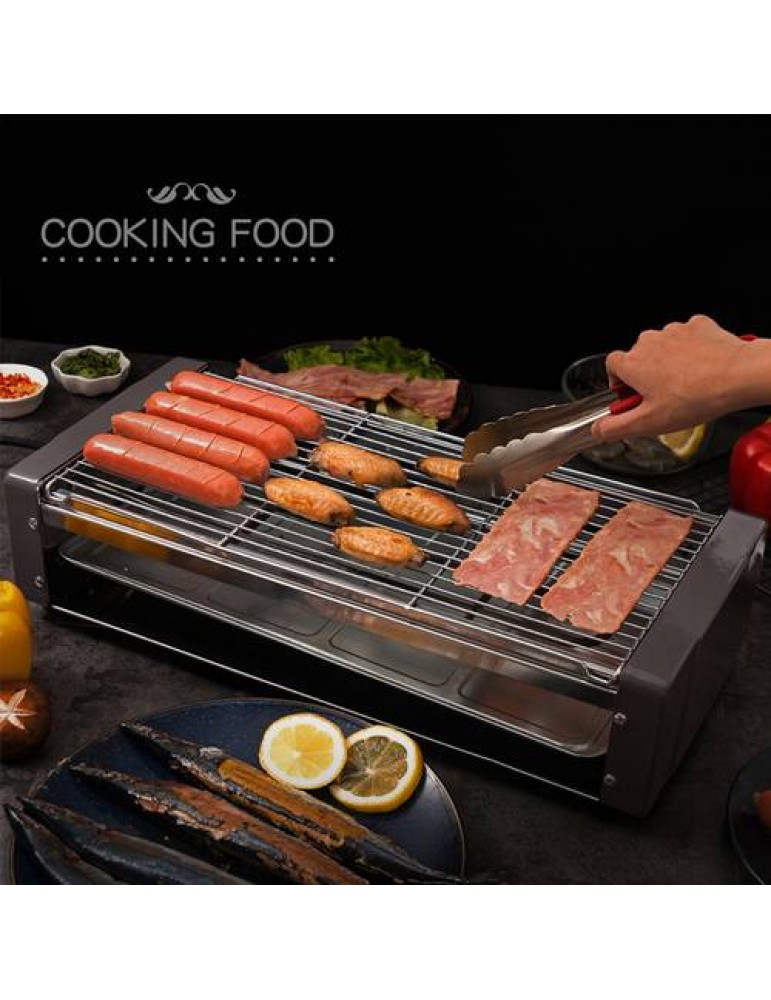 Electric Grill Outdoor and Indoor,smokeless grill with Removable Easy-to-Clean Nonstick Plate, Extra-Large Drip Tray, Stainless